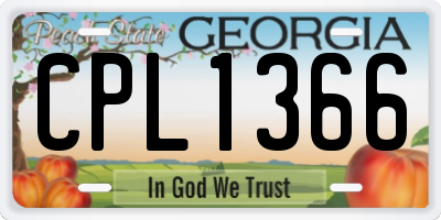 GA license plate CPL1366