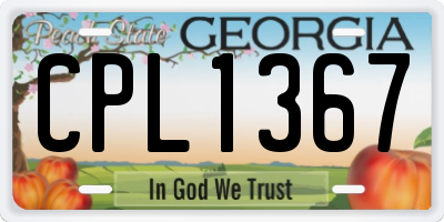 GA license plate CPL1367