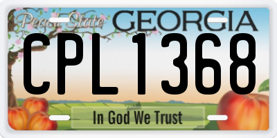 GA license plate CPL1368