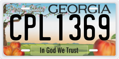 GA license plate CPL1369