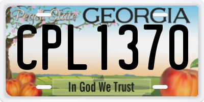 GA license plate CPL1370