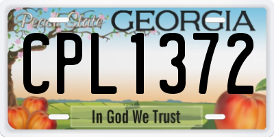 GA license plate CPL1372