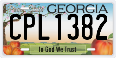 GA license plate CPL1382
