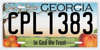GA license plate CPL1383