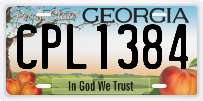 GA license plate CPL1384
