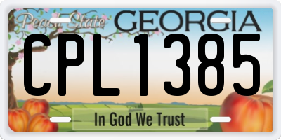 GA license plate CPL1385