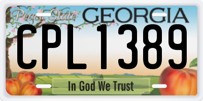 GA license plate CPL1389