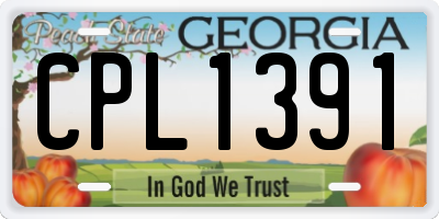 GA license plate CPL1391