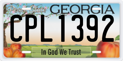 GA license plate CPL1392