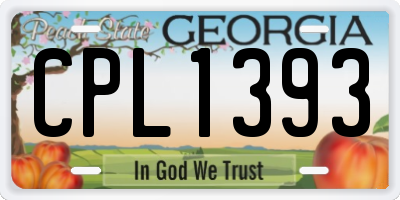 GA license plate CPL1393
