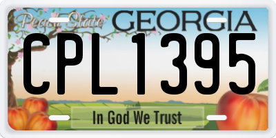 GA license plate CPL1395