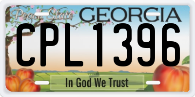 GA license plate CPL1396