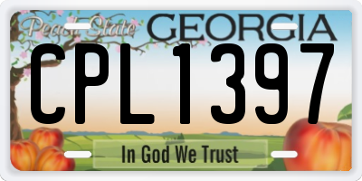 GA license plate CPL1397