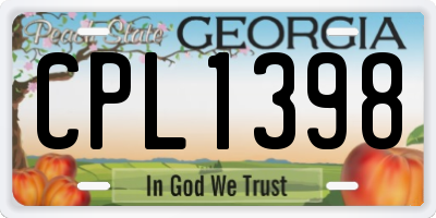 GA license plate CPL1398