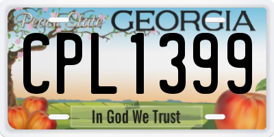 GA license plate CPL1399