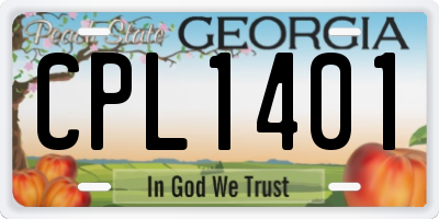 GA license plate CPL1401