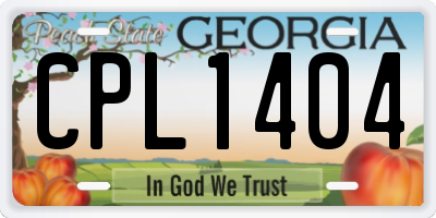 GA license plate CPL1404