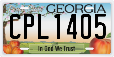 GA license plate CPL1405