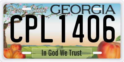 GA license plate CPL1406