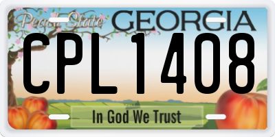 GA license plate CPL1408