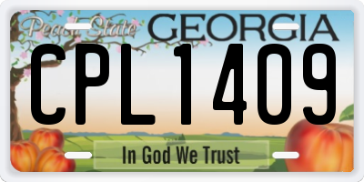 GA license plate CPL1409