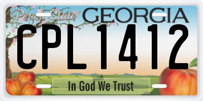 GA license plate CPL1412