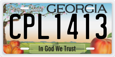 GA license plate CPL1413