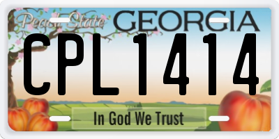 GA license plate CPL1414