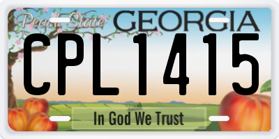 GA license plate CPL1415
