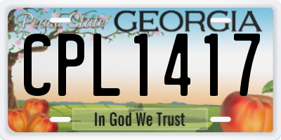 GA license plate CPL1417