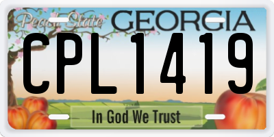 GA license plate CPL1419