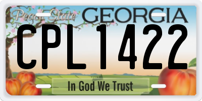 GA license plate CPL1422