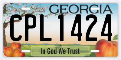 GA license plate CPL1424