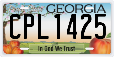GA license plate CPL1425