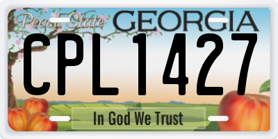 GA license plate CPL1427