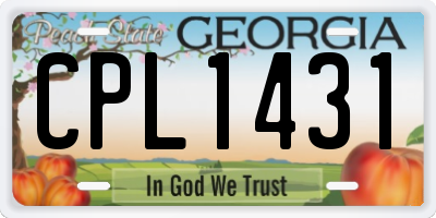 GA license plate CPL1431