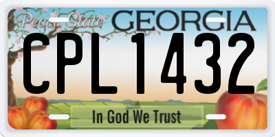 GA license plate CPL1432