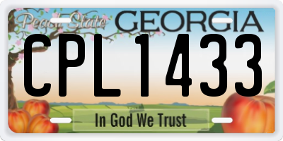 GA license plate CPL1433