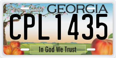 GA license plate CPL1435