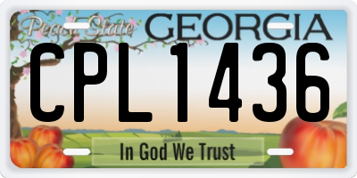 GA license plate CPL1436