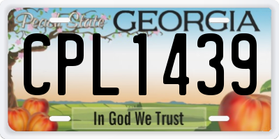 GA license plate CPL1439