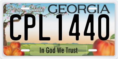 GA license plate CPL1440