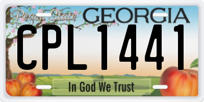 GA license plate CPL1441