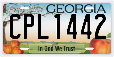 GA license plate CPL1442