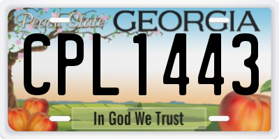 GA license plate CPL1443