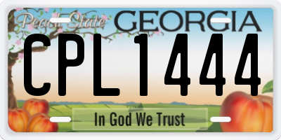 GA license plate CPL1444