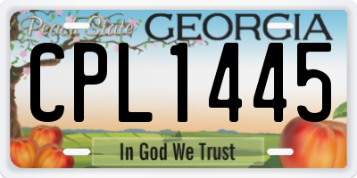 GA license plate CPL1445