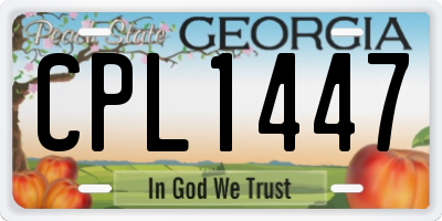 GA license plate CPL1447