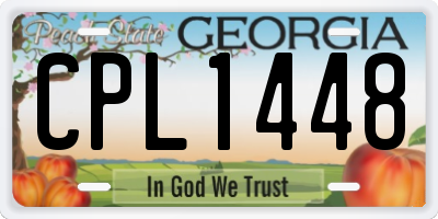 GA license plate CPL1448