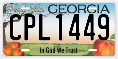 GA license plate CPL1449